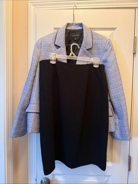 Kasper Black Skirt with Light Gray Tweed Jacket